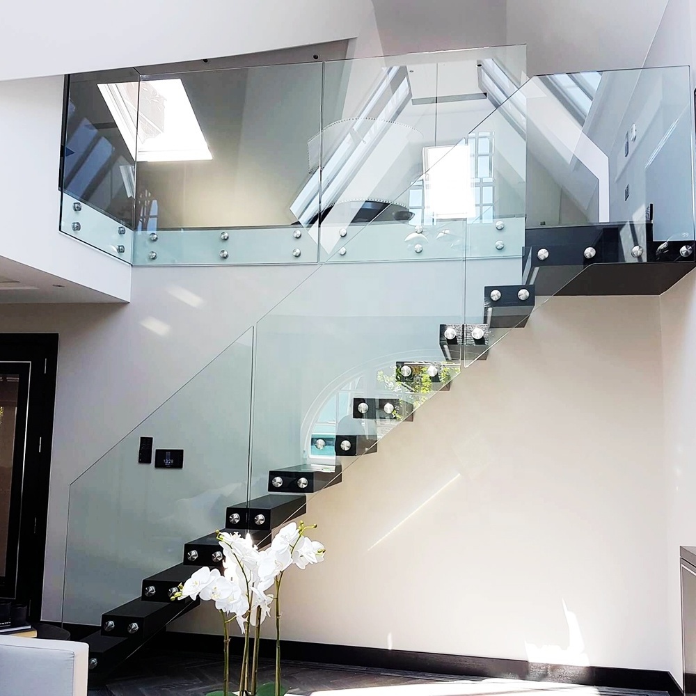 Prefabricated Apartment Building Stair Design Straight Wood Stairs Modern Floating Staircase Indoor Prefab Stairs