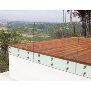 GAOBO Balcony Tempered Glass Stainless Steel Standoff Railing Glass Balustrade and Metal Handrail Frameless Railing