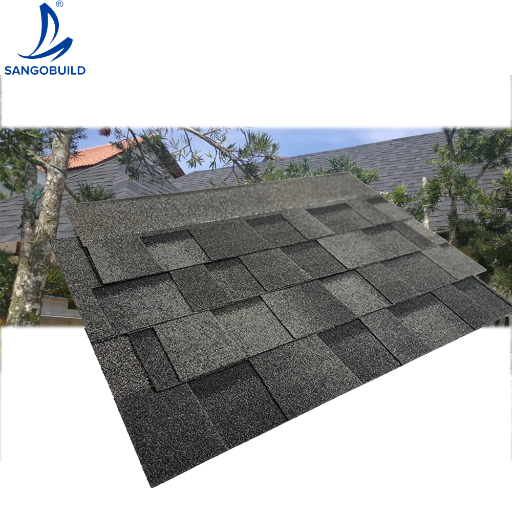 Color coated bitumen roofing shingles high standard Insulation and waterproof architectural asphalt roofing shingles for house