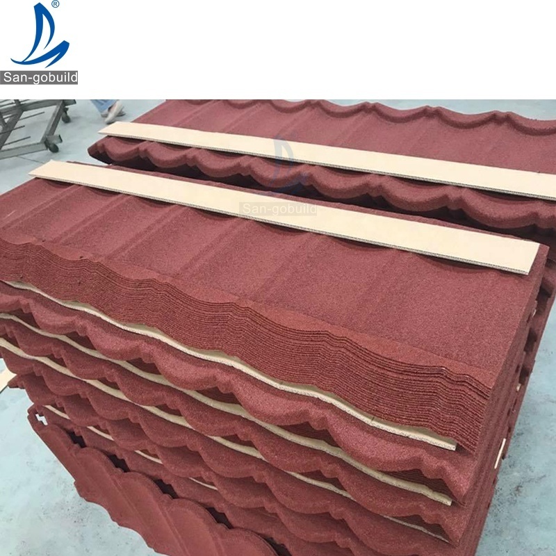 Roof Panel Shingle 0.45mm Aluminum Zinc Steel Sheet Building Material Stone Coated Metal Roof Tiles on Sale