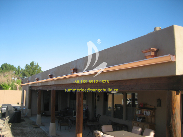 Copper roof construction building material aluminum rain gutter for roofing water drainage use no leak guttering drop outlet