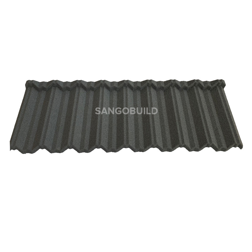 Ghana Natural Stone Coated Zinc Steel Roofing Tiles Long Span Waterproofing Materials 0.4 gauge