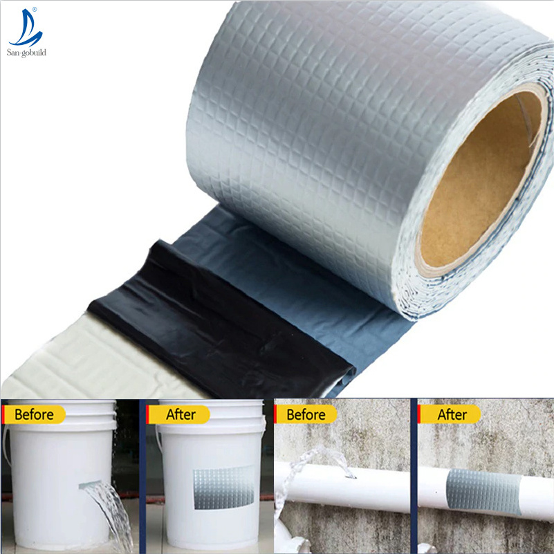 Metal Cement Glass Roof Leakage Repair Strong Self Adhesive Butyl Rubber Aluminum Tape And Waterproof Membrane