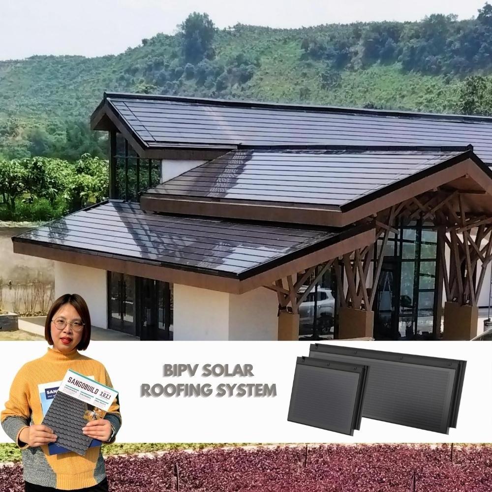 BIPV Roofing System Innovative Design Of Photovoltaic Technology And Green Energy Building Material Solar Shingle Roof Tiles