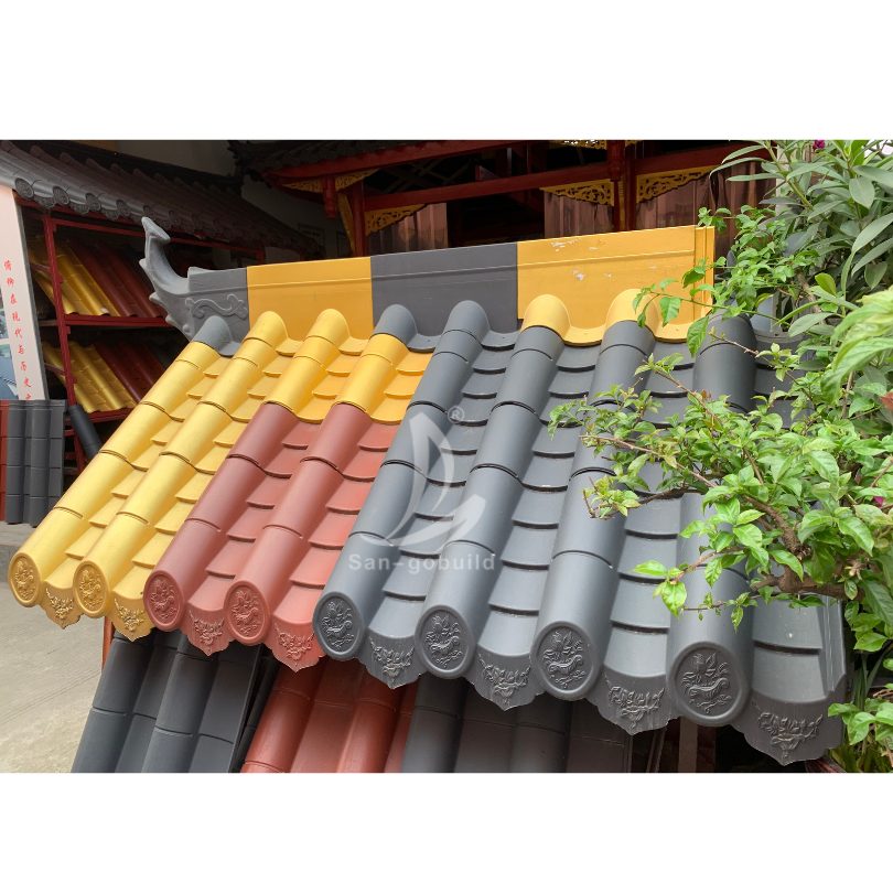 Hot Sale HDPE Resin Plastic Chinese Antique Roof Tile for Decoration