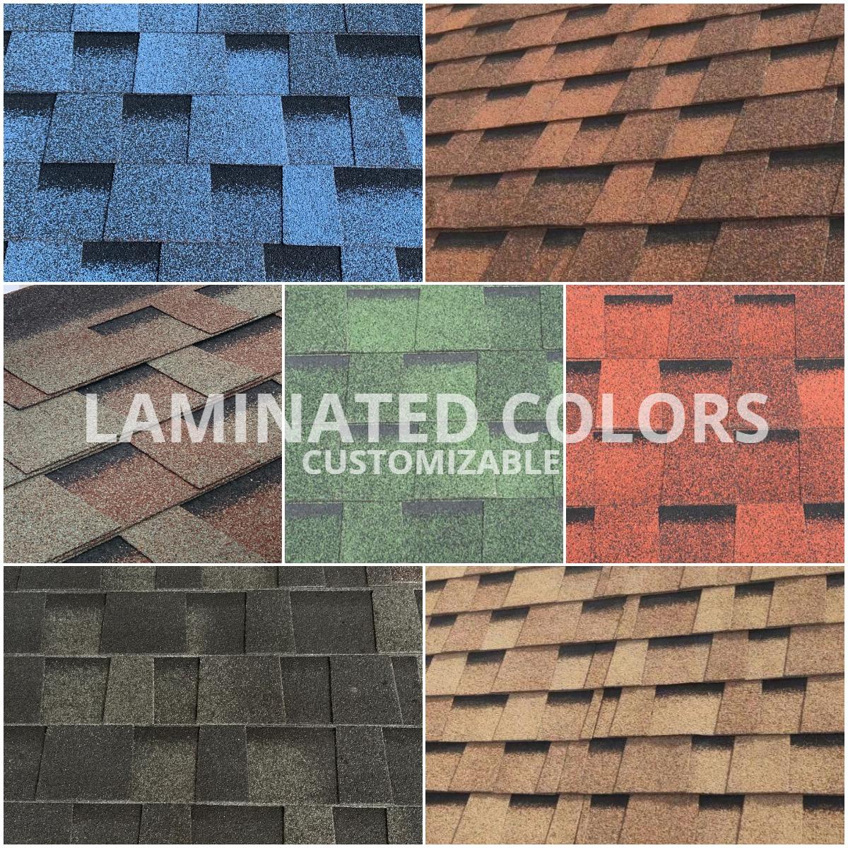 Color coated bitumen roofing shingles high standard Insulation and waterproof architectural asphalt roofing shingles for house