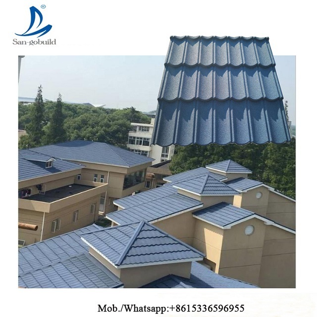 Building Materials Corrugated Stone Coated Metal Tile Korean Roofing Tiles With Flat Sheets