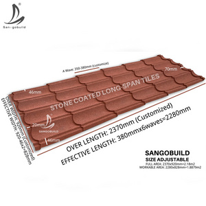 Longspan type manufacturer of stone coated roof sheet, Construction low price Spanish metal color stone coated roofing tile