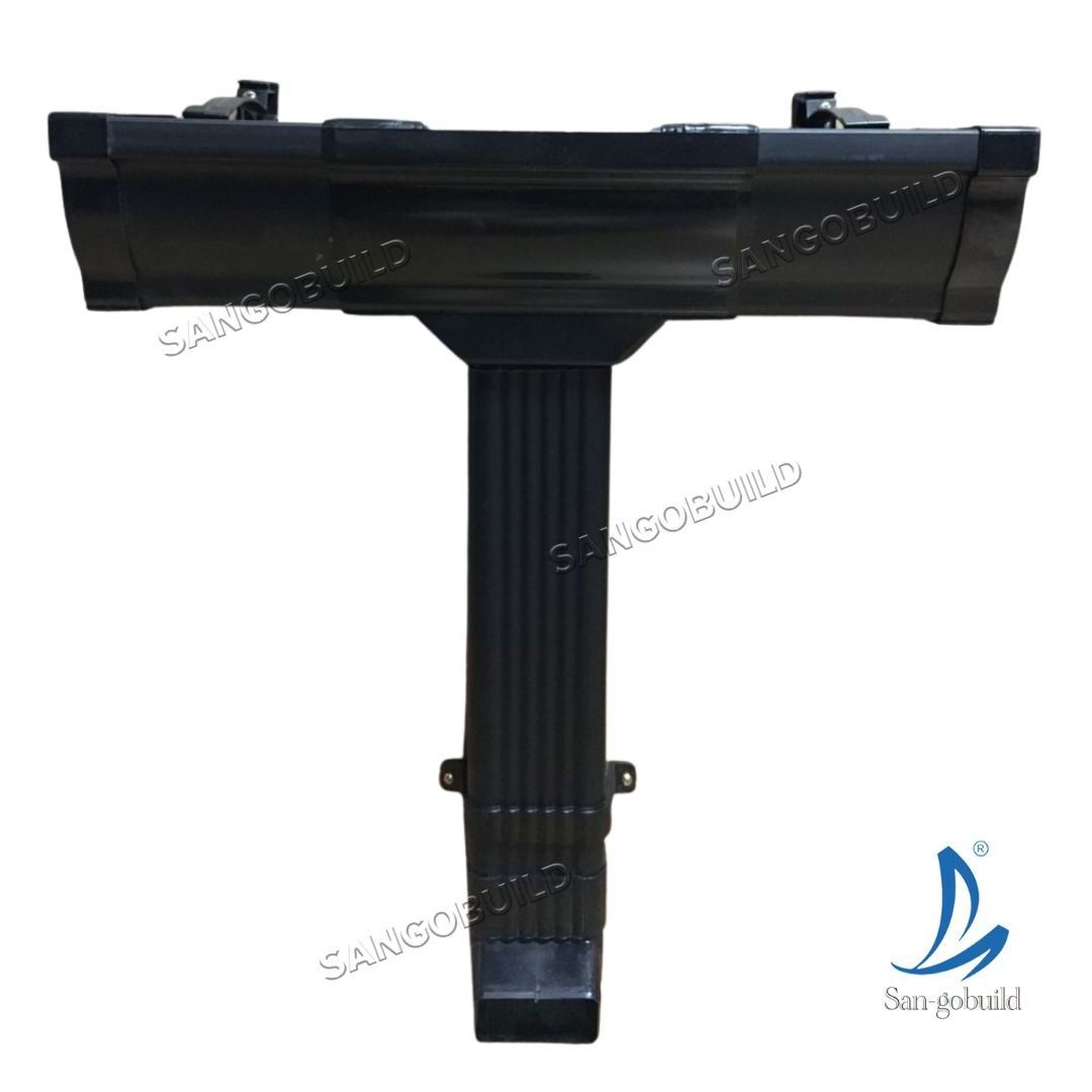 China UPVC PVC Roofing Rain Water Gutters Accessories EndCap Hangers Quick Screw Corner Mitres K Style Plastic Gutter