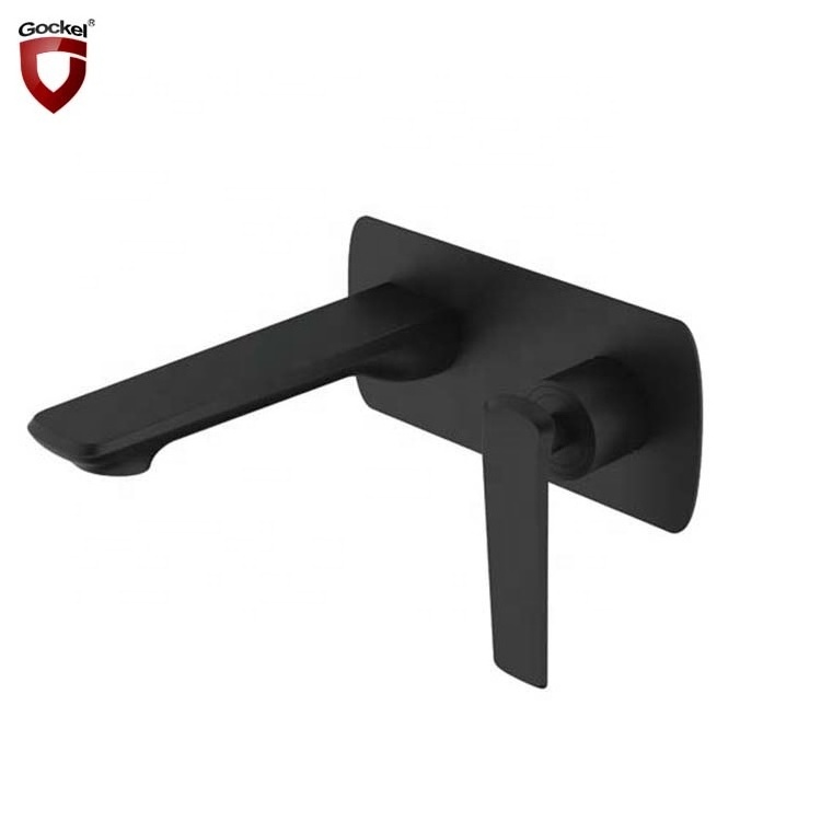 New Design Wall Mounted Cold and Hot Water Mixer Tap Black Brass Bathroom Basin Faucet