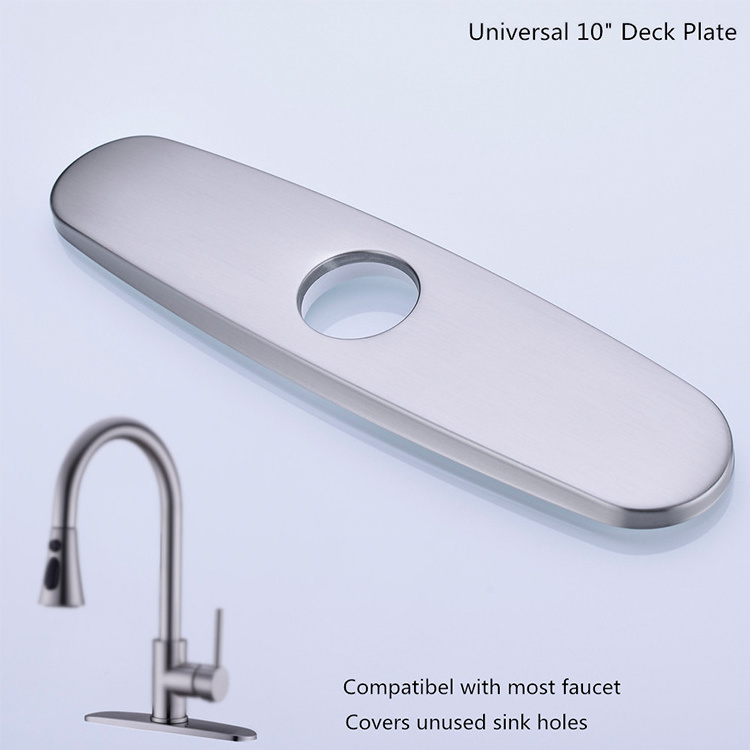 Chrome 10 Inch 304 Stainless Steel Faucet Hole Cover Sink Hole Cover Deck Plate Kitchen Faucet Cover Plate