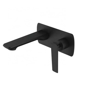 New Design Wall Mounted Cold and Hot Water Mixer Tap Black Brass Bathroom Basin Faucet