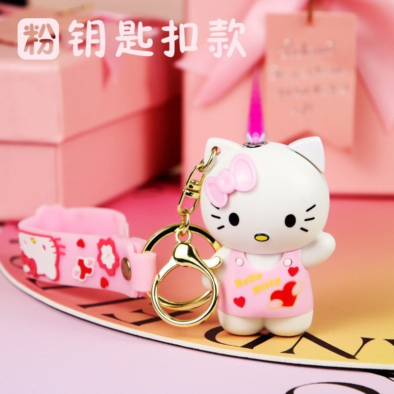 wholesale smoking shop gift girl's women cigrate lighter 3D hello kitty lighter pink lighter