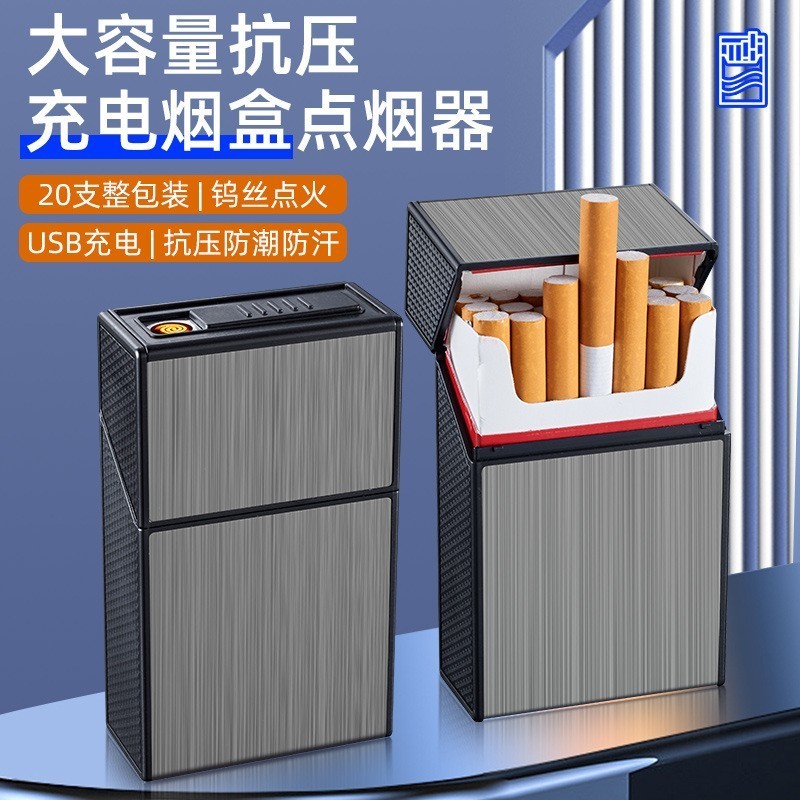 Windproof Jet Flame Smoking Lighters boxes cigar Pie electric Ignition encendedor Electronic Lighter and lighter box