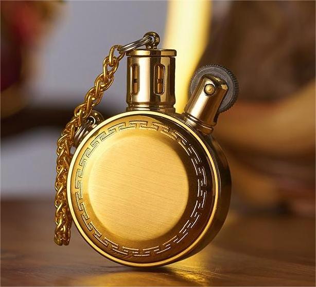 hot sales creative round shape oil lighter vintage kerosene lighter lighter luxury custom logo