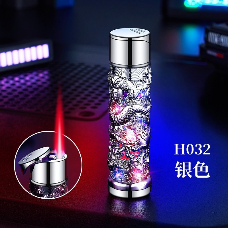 2024 year wholesale zinc ally engrave pink flame refill gas dragon lighter luxury dragon torch lighter