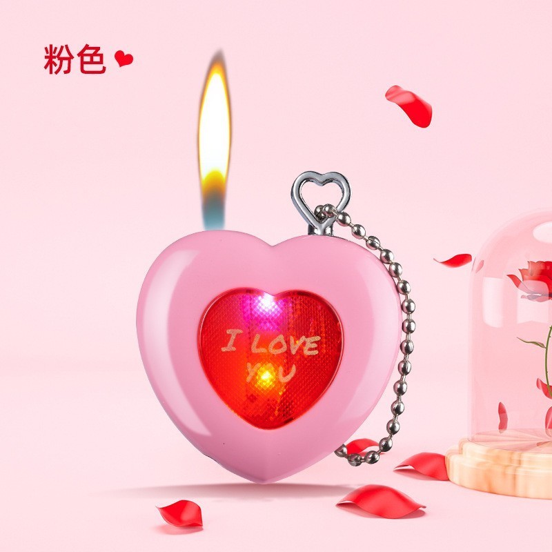 fancy cute turbo charger lighter blowtorch lighter creative pink red heart sharp lighter