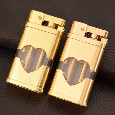 custom logo transparent smoking shop heart shape ignition kerosene lighter lighters smoking accessories cigarette lighter