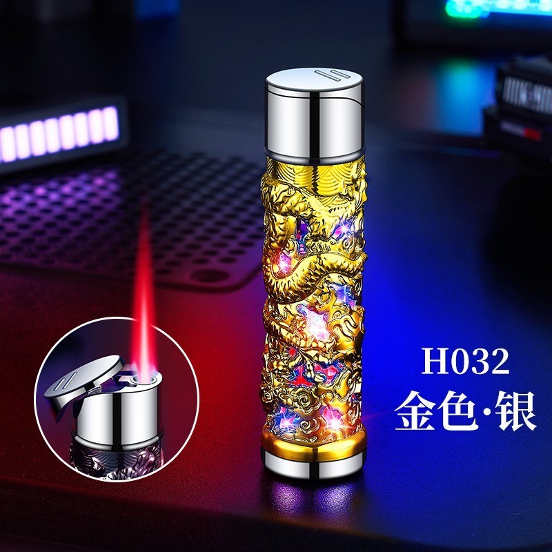 2024 year wholesale zinc ally engrave pink flame refill gas dragon lighter luxury dragon torch lighter