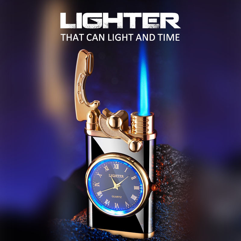 2023 Newest creative fashion lighter watch blue flame cigar lighter smart watch with lighter