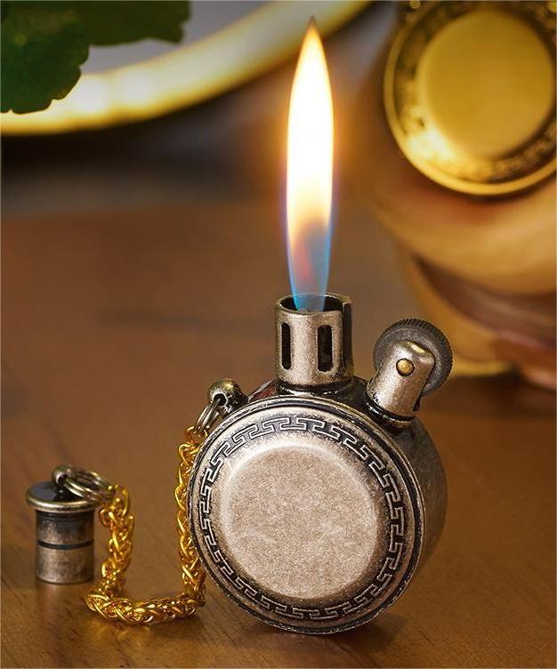 hot sales creative round shape oil lighter vintage kerosene lighter lighter luxury custom logo