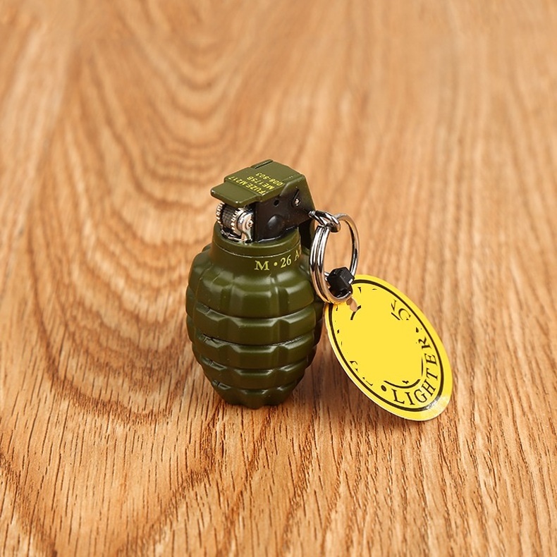 2024 design unique small hand grenade wholesale refillable torch lighter flame lighter grenade lighter