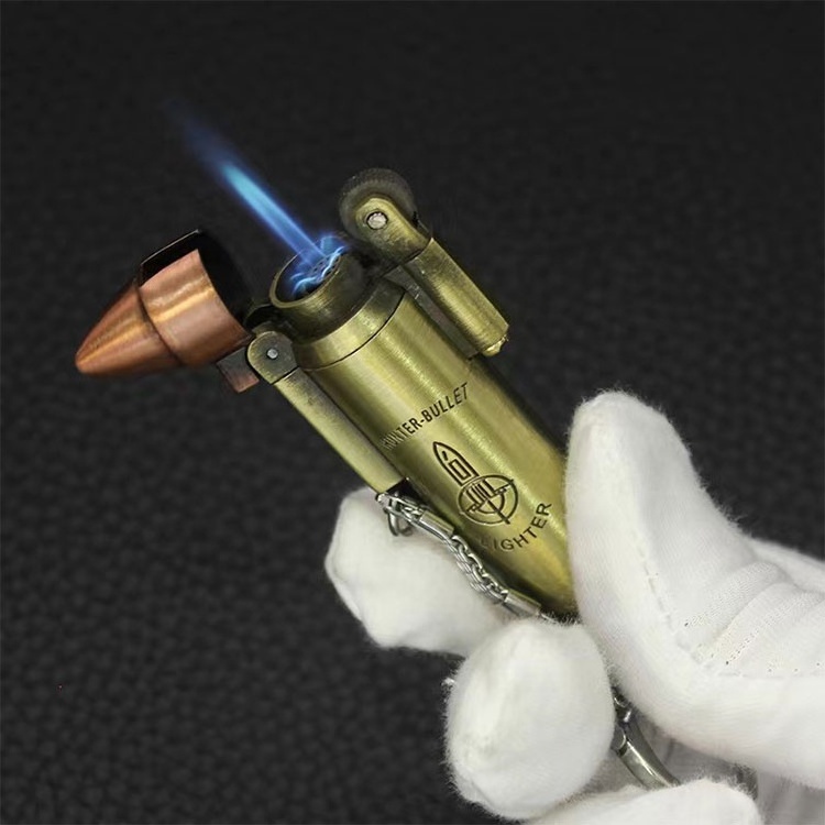 custom bullet jet flame kerosene lighter pistol atomic lighter gun windproof smoking accessories lighters