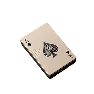 card windproof lighters custom logo cigarette poker card butane cigarette gas lighter