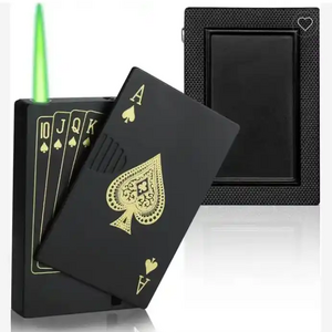 Windproof green flame black poker lighter poker lighter butane lighter gas