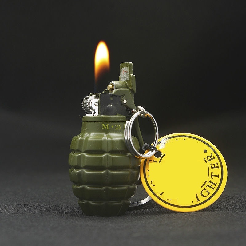 2024 design unique small hand grenade wholesale refillable torch lighter flame lighter grenade lighter