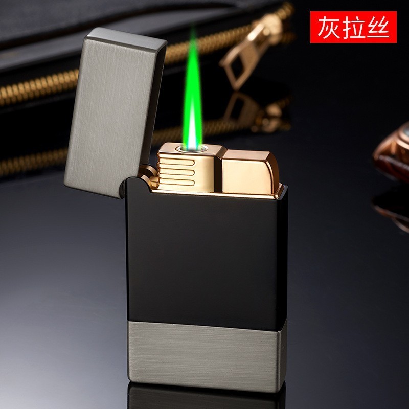 Smoke Shop Torch Jet Flame Butane Gas Cigarette Encendedor Lighter red green flame  lighter custom logo lighter