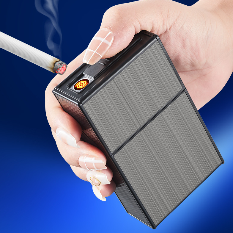 Windproof Jet Flame Smoking Lighters boxes cigar Pie electric Ignition encendedor Electronic Lighter and lighter box