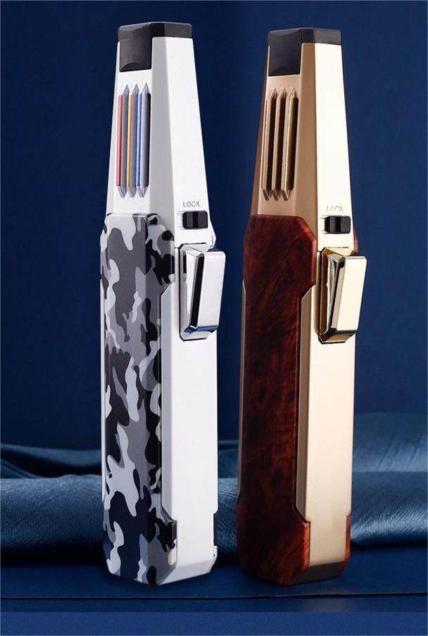 Strong straight flame metal BBQ Cigarette jet flame outdoor lighter lighter kitchen lighters