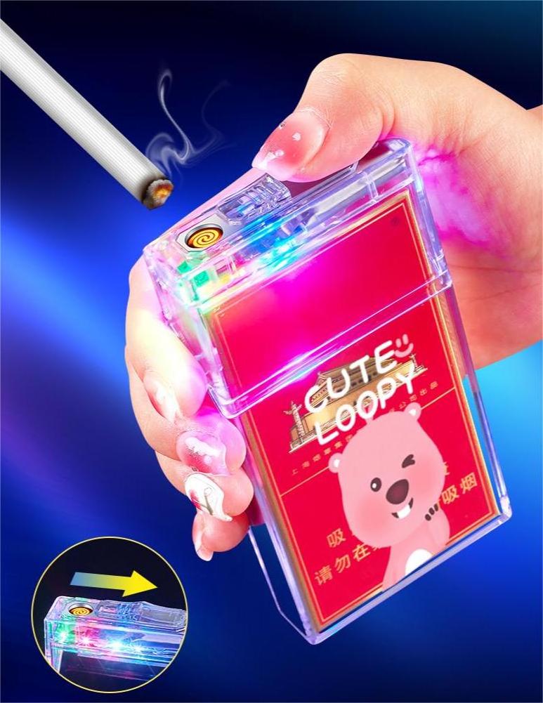 customized logo is welcome Lovely hello kitty melody cigarette cartoon box waterproof cigarette case with lighter