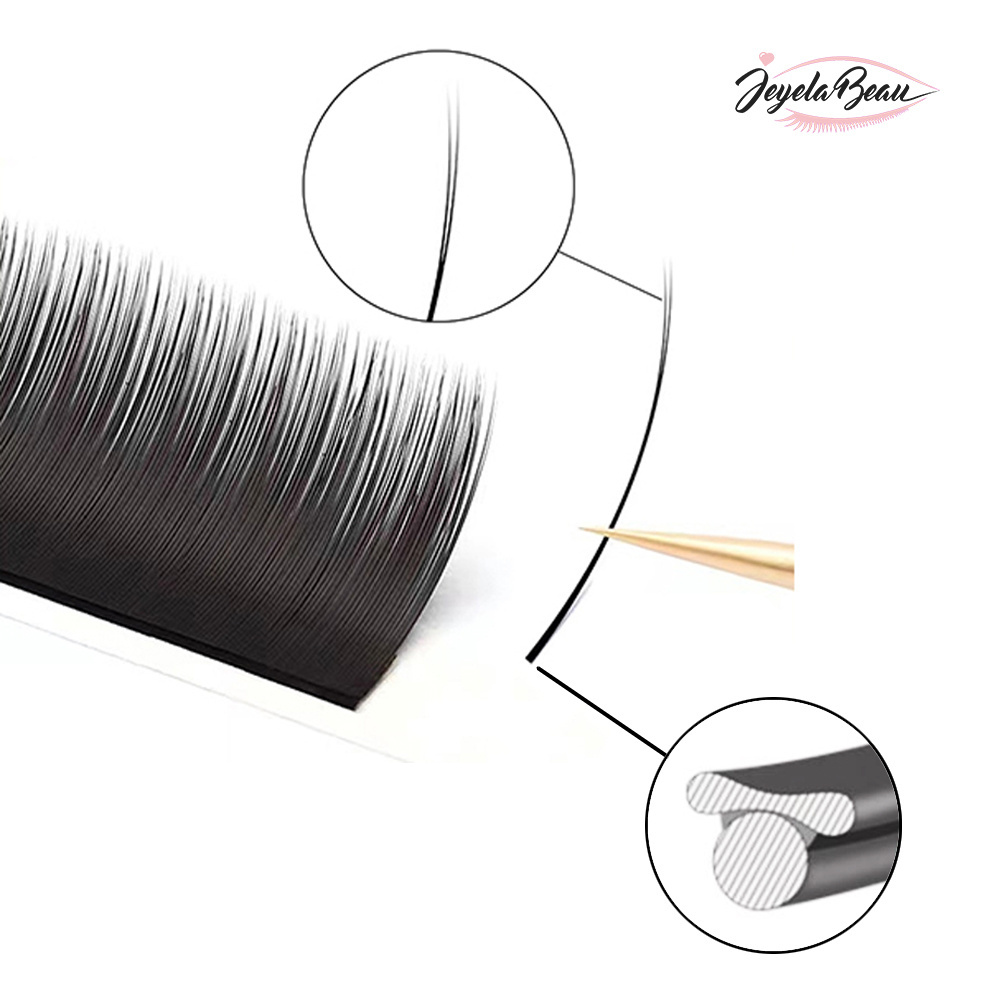 Flat Hair Single Eyelashes False Extension J B C CC D Curl Premium Silk Makeup Flat Synthetic Hair