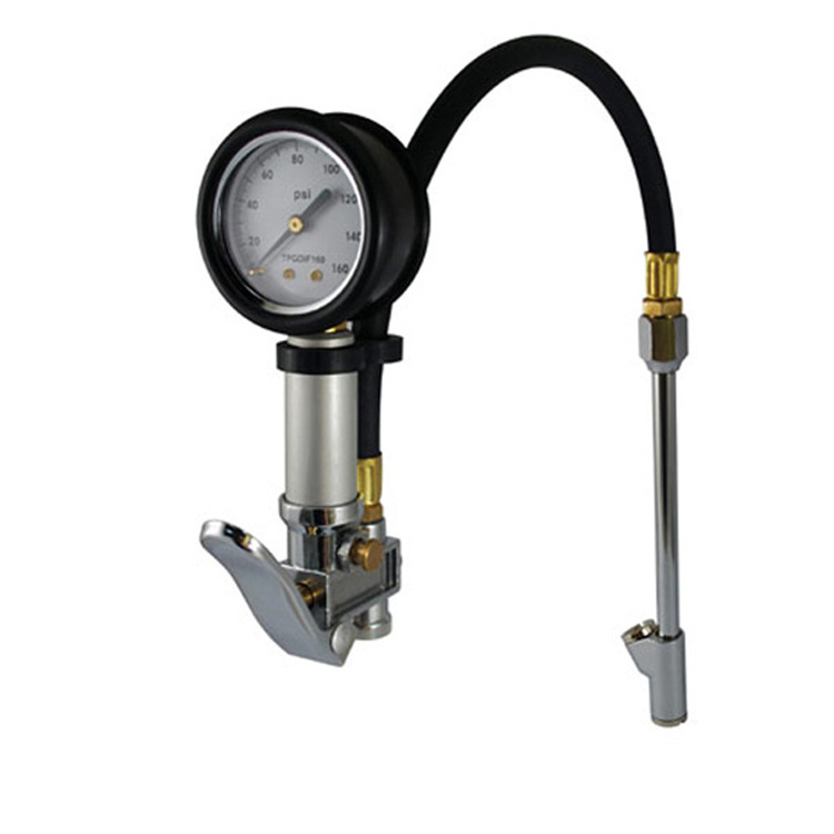 Dial Tire Pressure Gauge Tire Inflator Gauge With Air Chuck Heavy Duty Tire Gauge Inflator