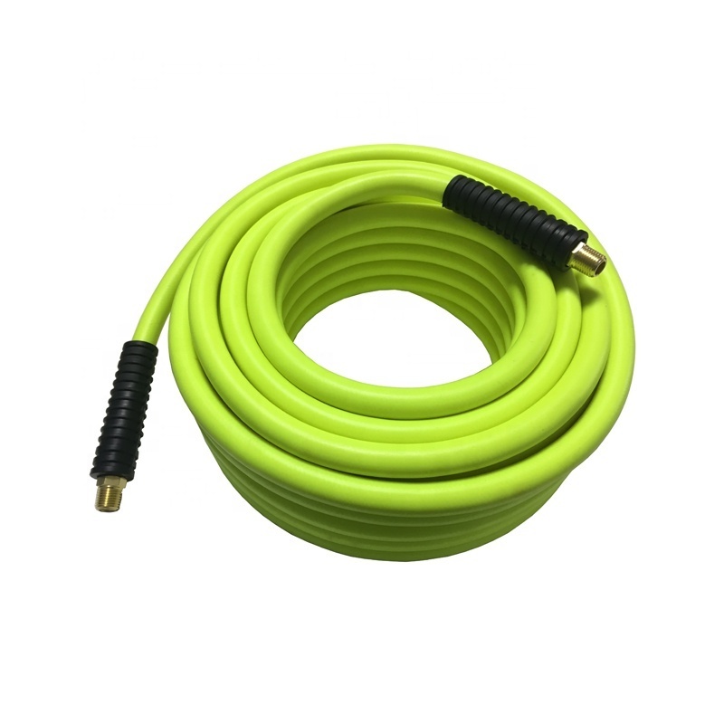 300 PSI 3/8 inch x 50 ft  Heavy Duty Hybrid Air Hose with 1/4'' MNPT Fittings,  Lightweight Air Compressor Hose