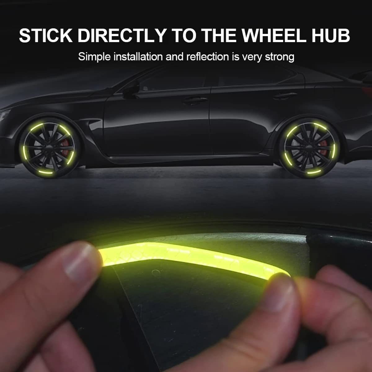 12PCS Colorful Luminous Car Wheel Hub Reflective Sticker for Cars Trucks