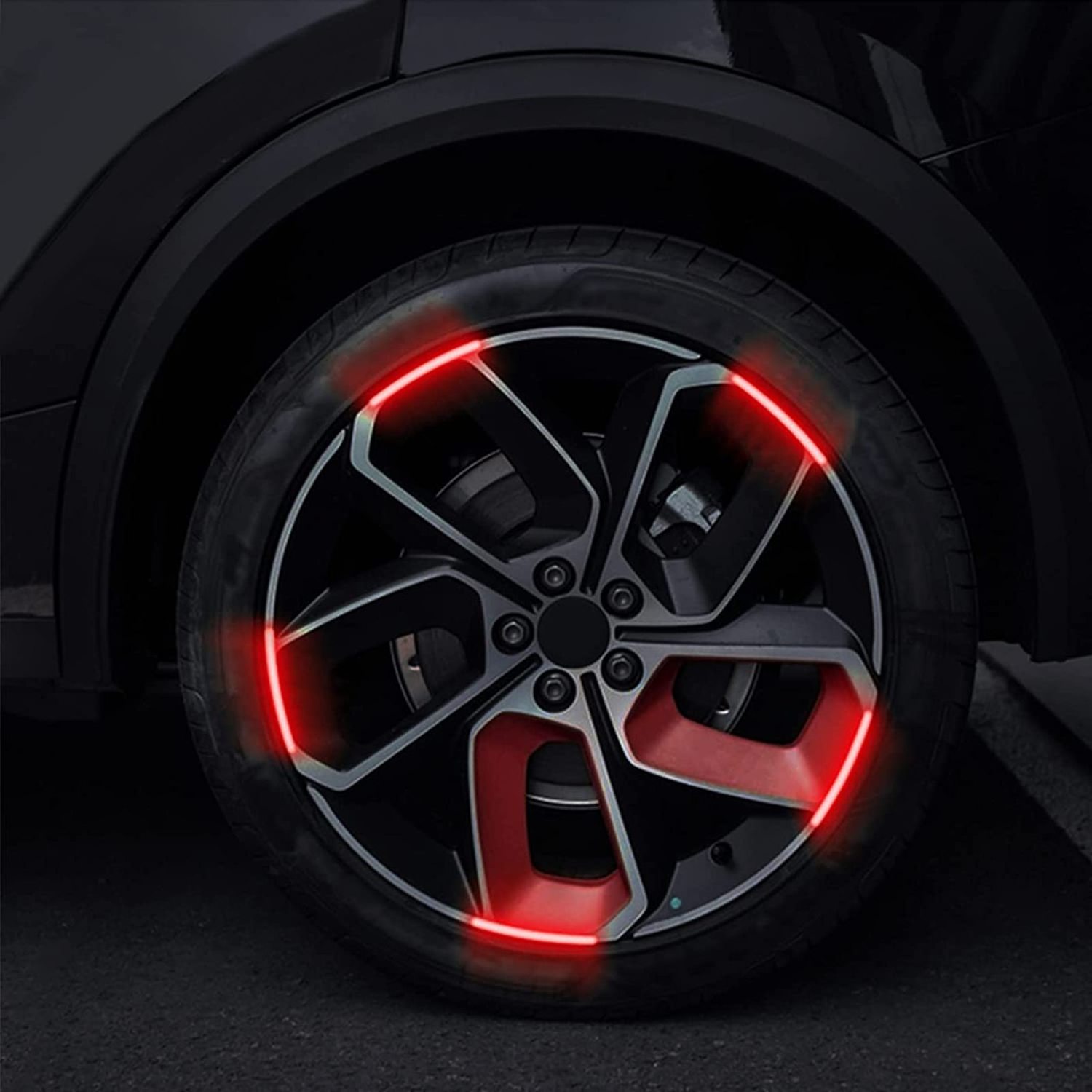 12PCS Colorful Luminous Car Wheel Hub Reflective Sticker for Cars Trucks