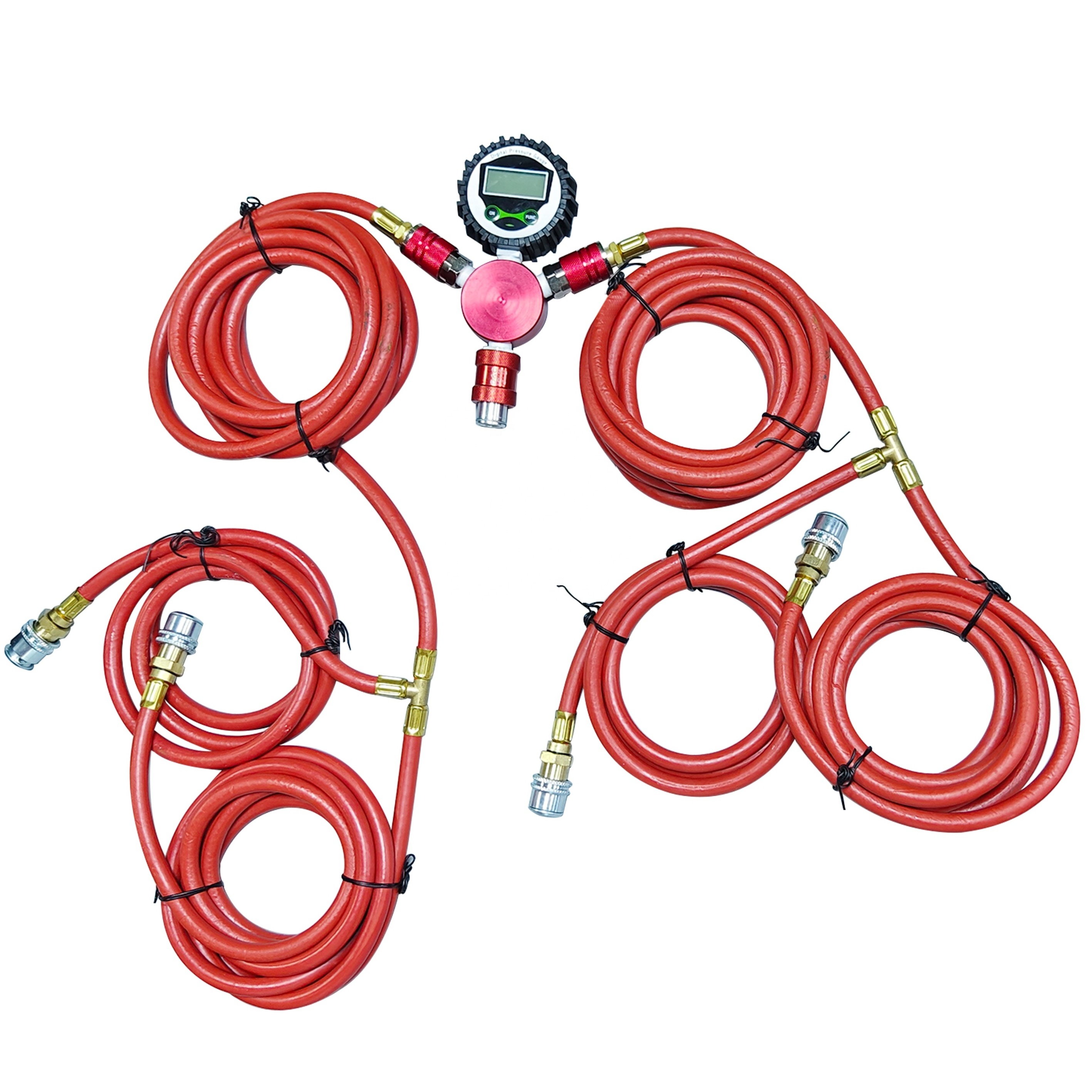 Offroad 4*4  4 Tire inflate Inflation Deflation System kit with digital gauge 4 way air hose tire inflation deflation sets