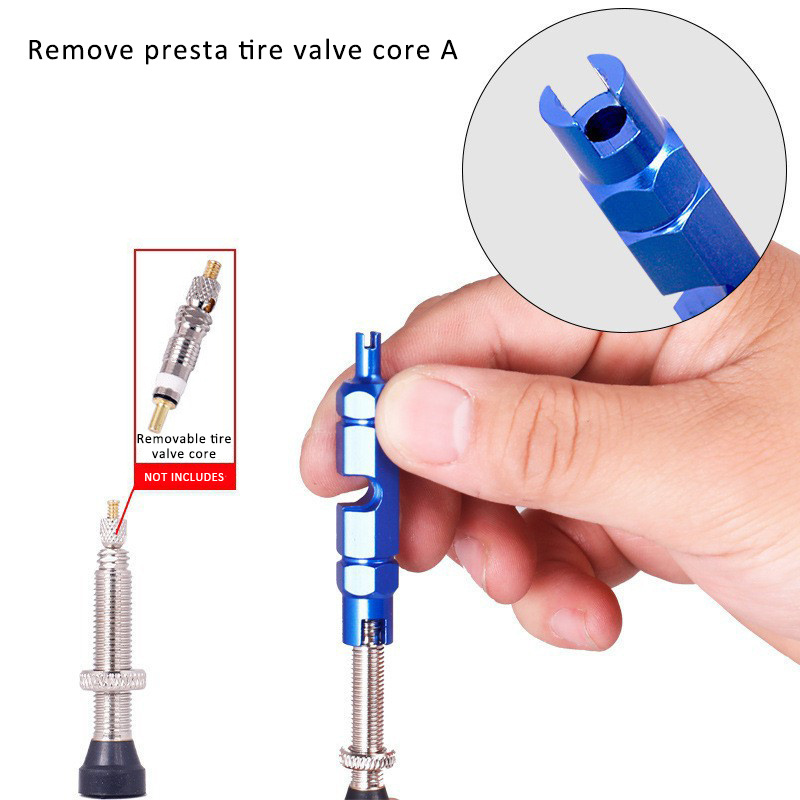 Presta  Schrader Valve Cores Remover Aluminum Bike Presta Valve Stem Removal Tool