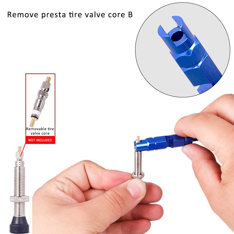 Presta  Schrader Valve Cores Remover Aluminum Bike Presta Valve Stem Removal Tool