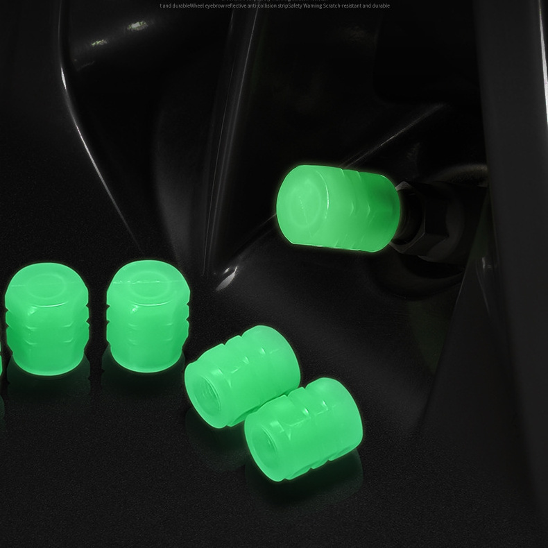 Luminous Plastic Tire Valve Cap Caps Glow In the Dark Universal Fluorescent Car Tyre Dust Caps For Truck Vehicle Motorcycle SUV