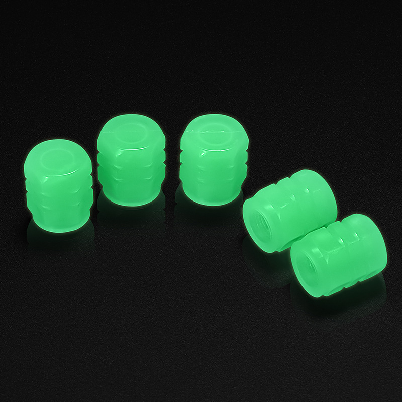 Luminous Plastic Tire Valve Cap Caps Glow In the Dark Universal Fluorescent Car Tyre Dust Caps For Truck Vehicle Motorcycle SUV