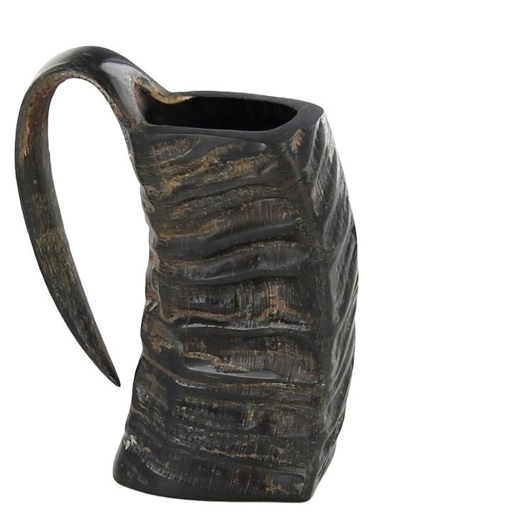 Premium Quality 600ml Natural Buffalo Horn Mug Steel Viking Drinking Horn for Coffee and Beer for Drinkware Items