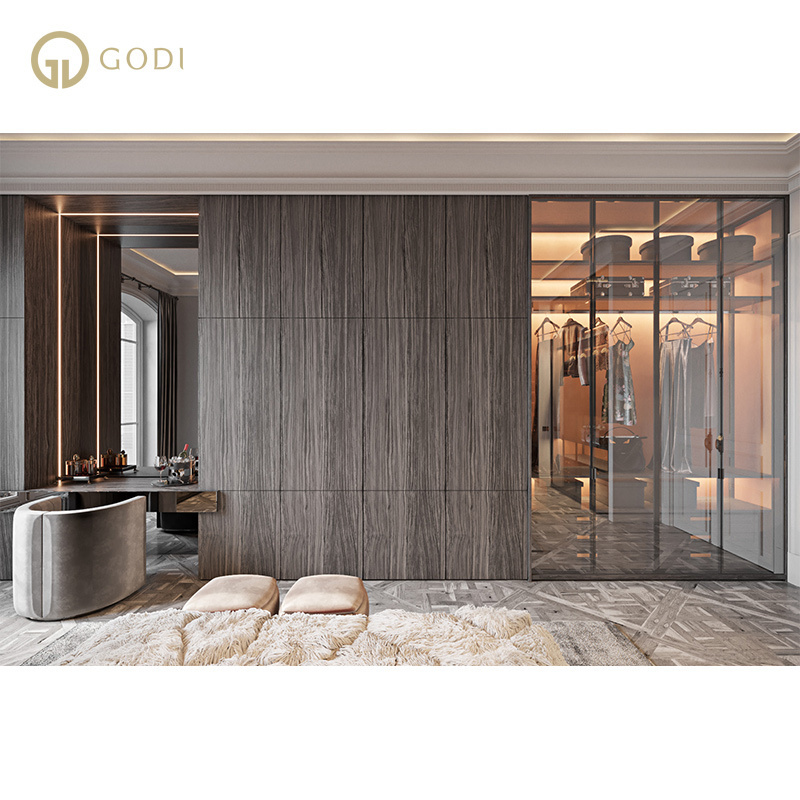 GODI China wholesale modern bedroom wooden grey wardrobe closet two door wardrobe designs for home bedroom