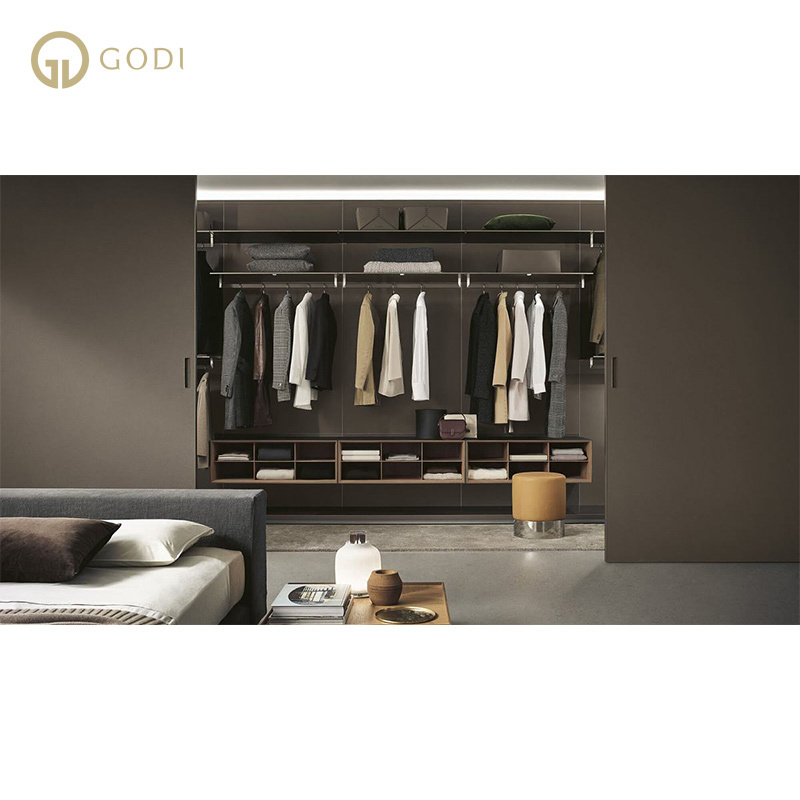 Godi furniture Hotel closet storage designs hinge modern fitted wardrobe cabinet set