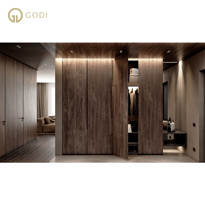 GODI Modern Wooden Board Modular custom Closet Wardrobe Set Customized systems organizer Bedroom wardrobe Closet