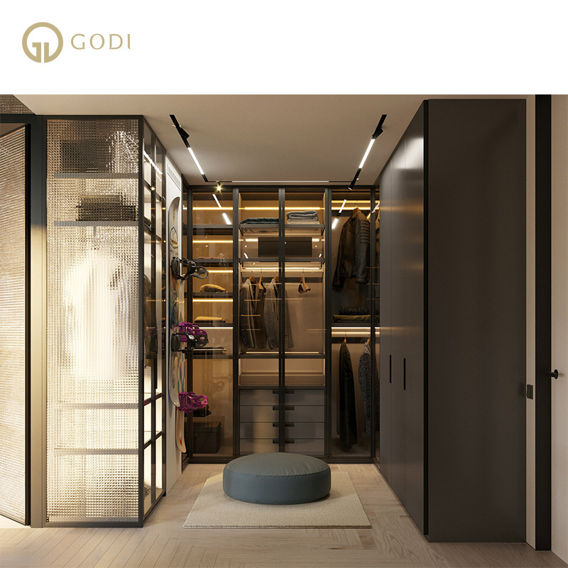 Godi furniture Hotel closet storage designs hinge modern fitted wardrobe cabinet set