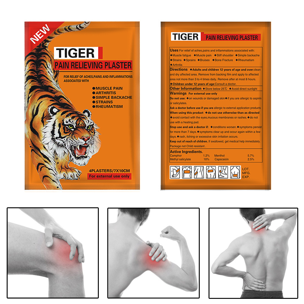 2022 Hot Selling Tiger Relieve Pain Patch Back Knee Muscle Pain Relief Plaster